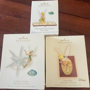 3 Hallmark Tinkerbell ornaments ( new)